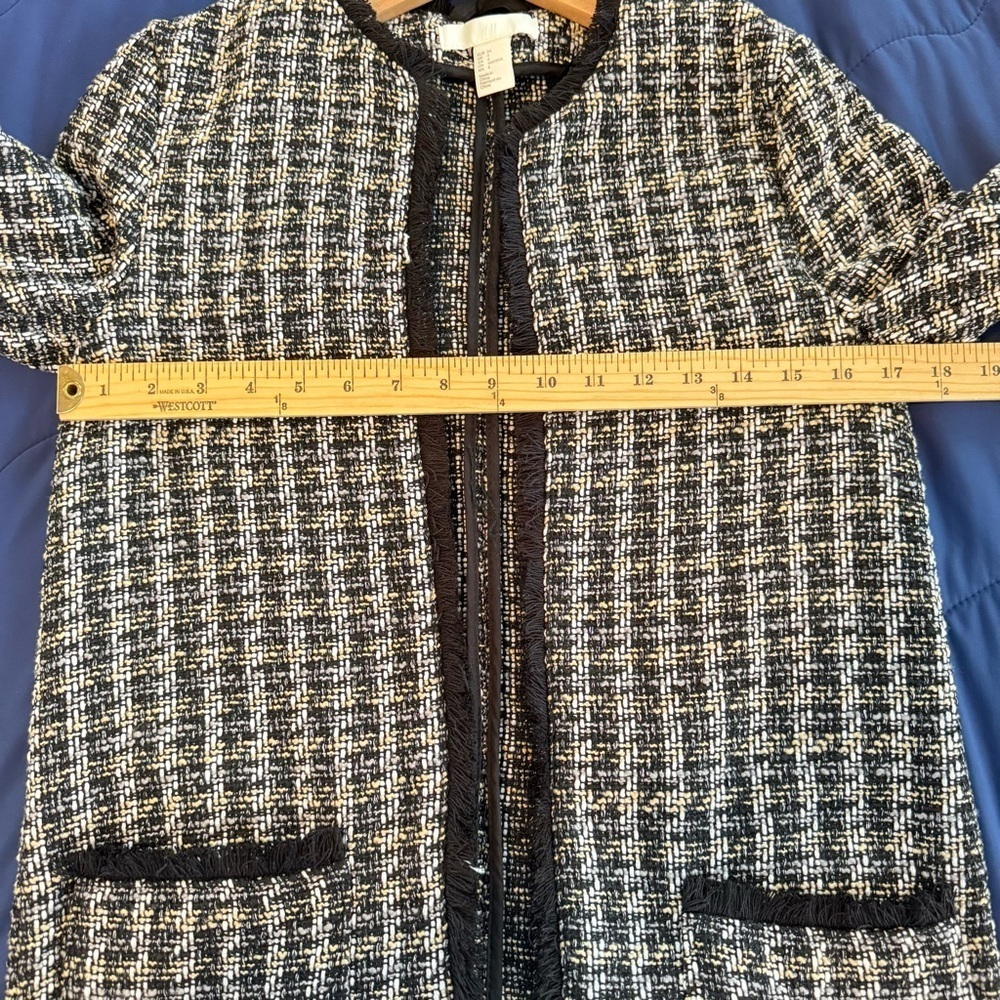 H&M Checkered Long Blazer/Coat, Size 4, Great Condition! - Picture 8 of 10